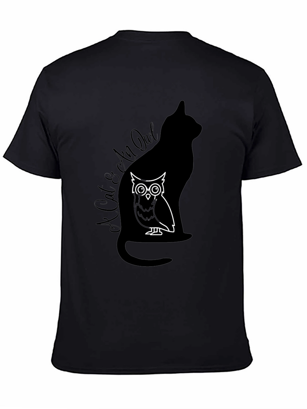 Cat & Owl Graphic T-Shirt - Unique Design