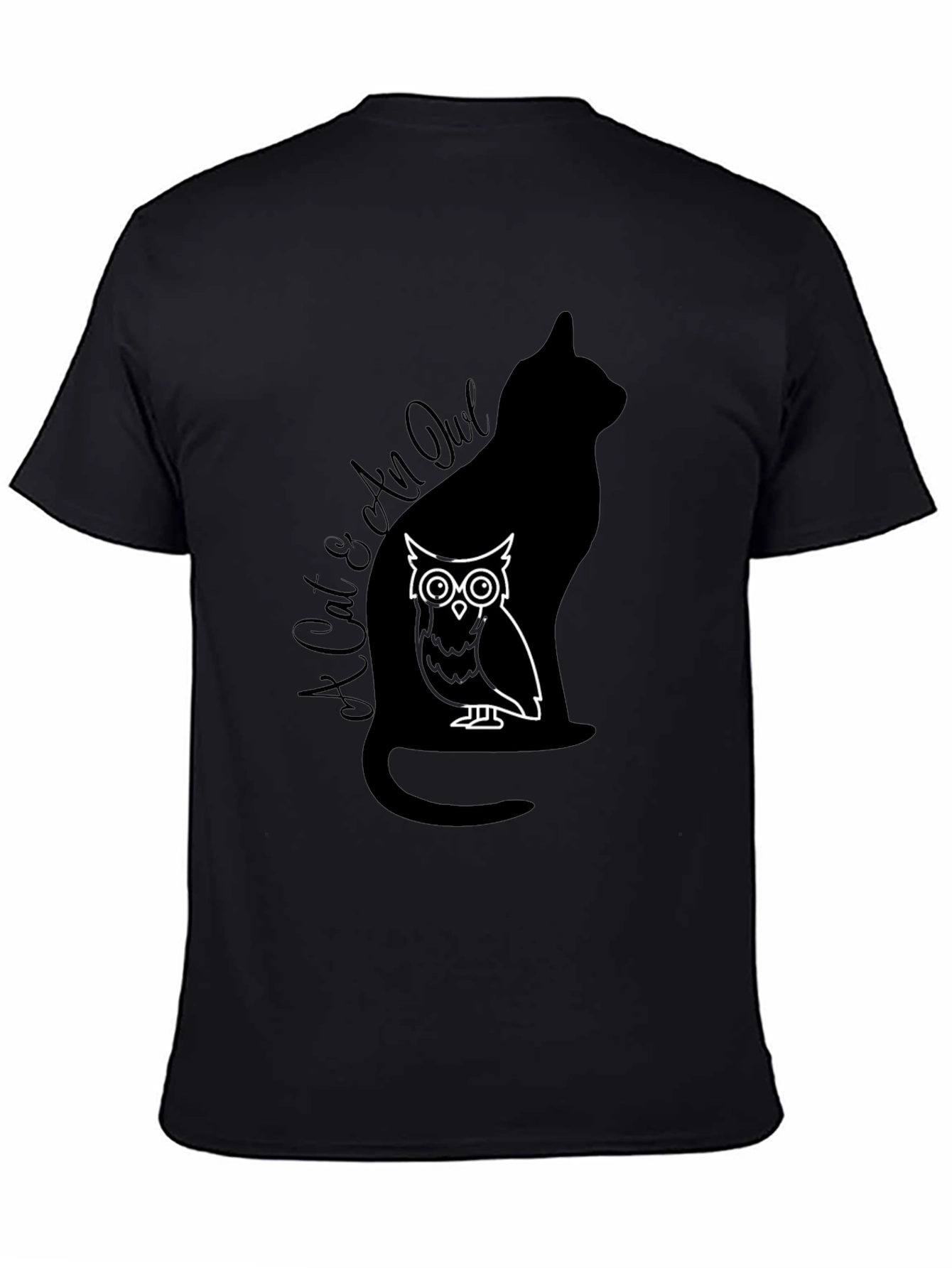 Cat & Owl Graphic T-Shirt - Unique Design