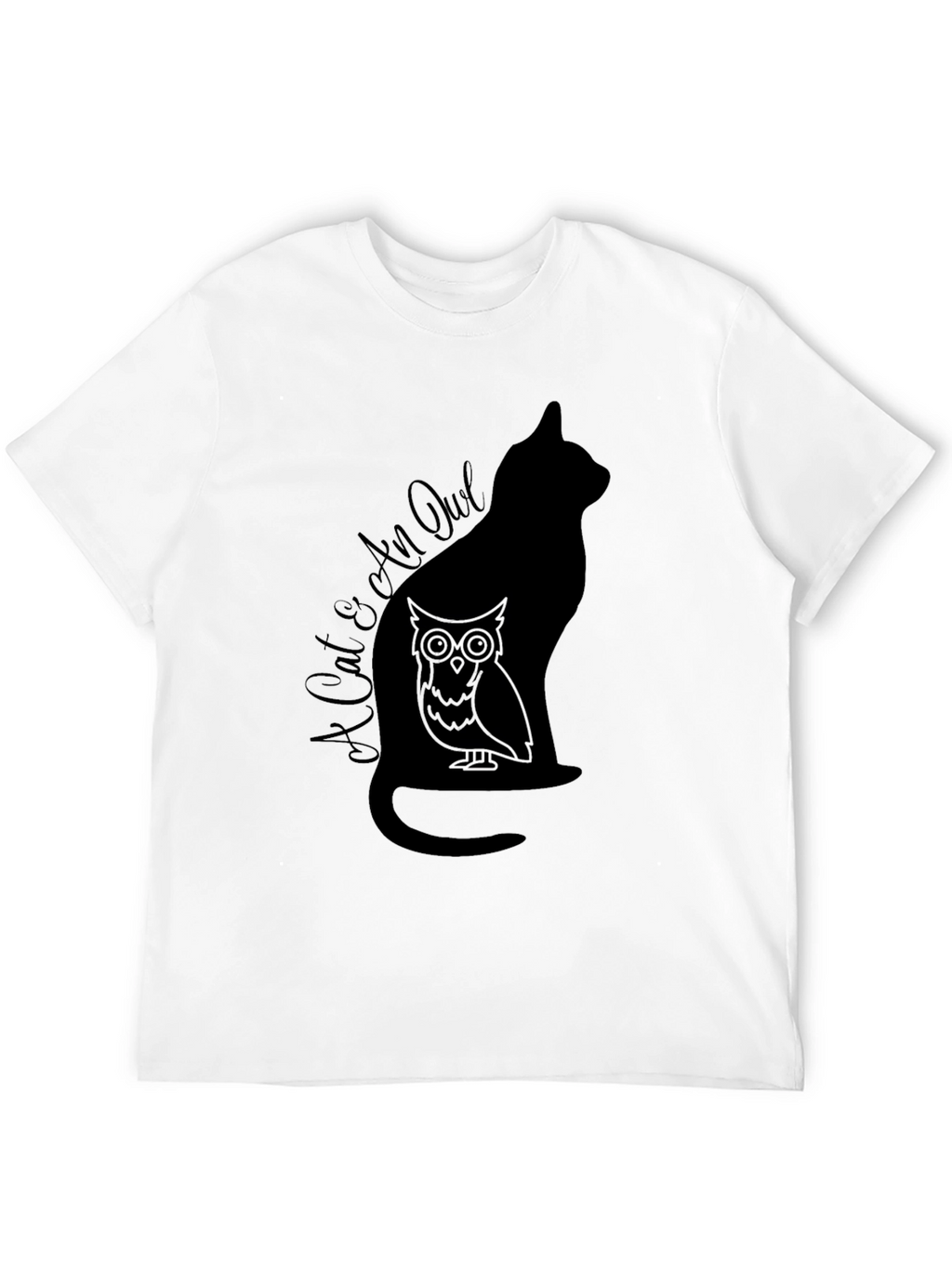 Cat & Owl Graphic T-Shirt - Unique Design