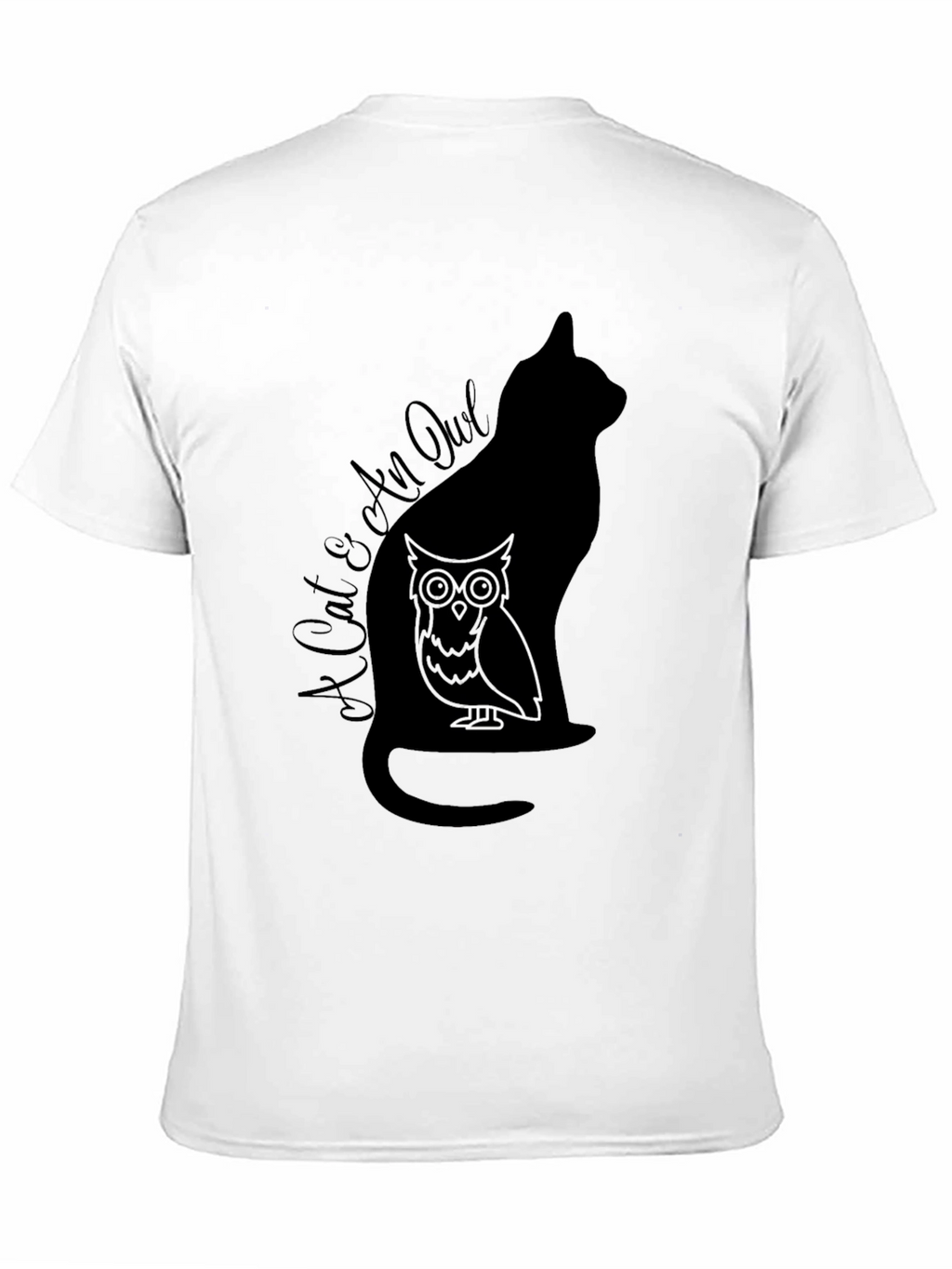 Cat & Owl Graphic T-Shirt - Unique Design