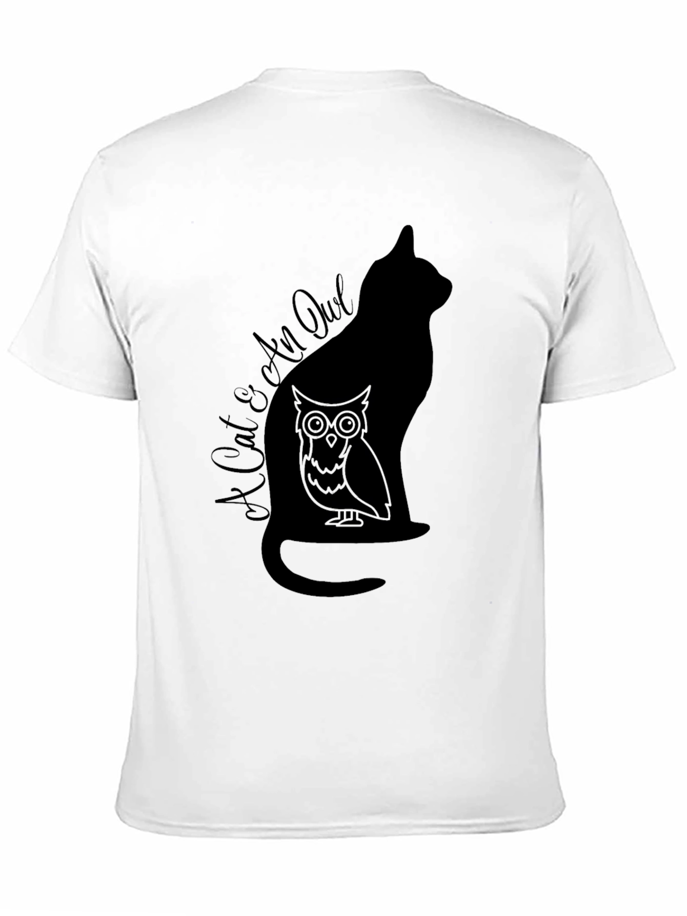 Cat & Owl Graphic T-Shirt - Unique Design