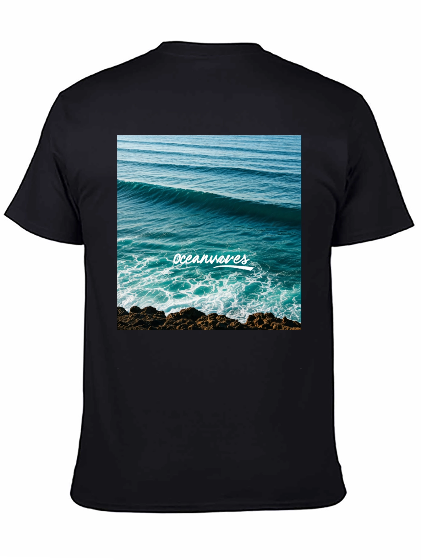 Ocean Waves Graphic T-Shirt - Black
