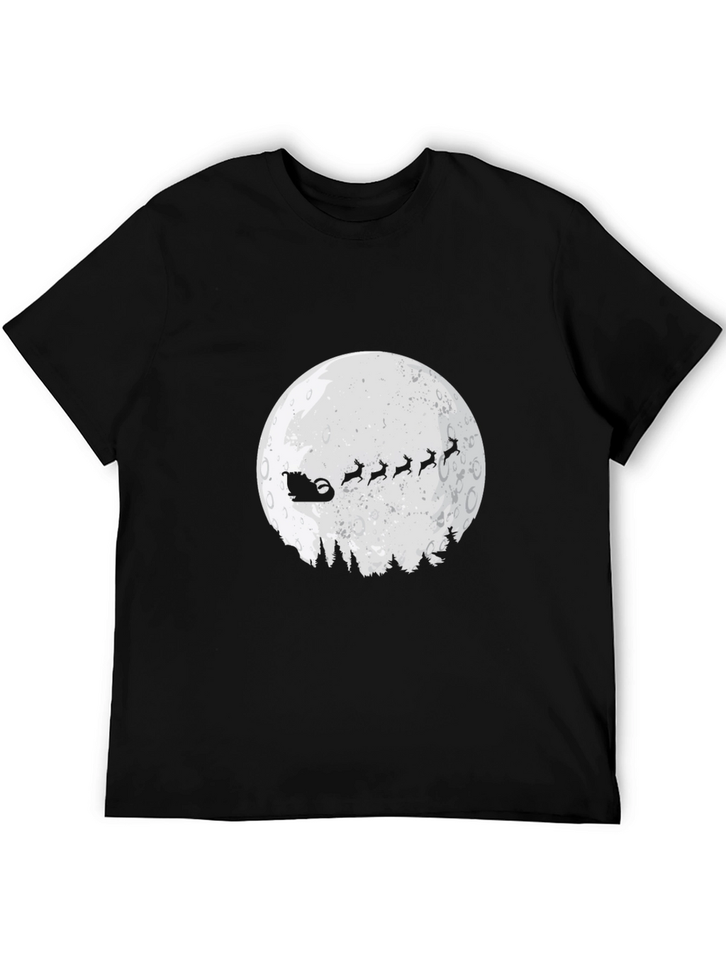 Santas Sleigh Moon T-Shirt - Holiday Christmas Tee