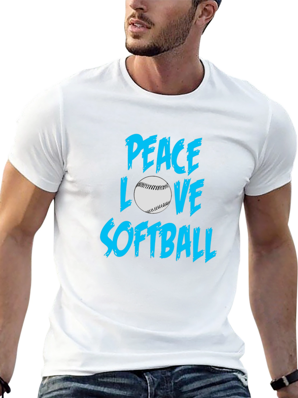 Peace Love Softball T-Shirt