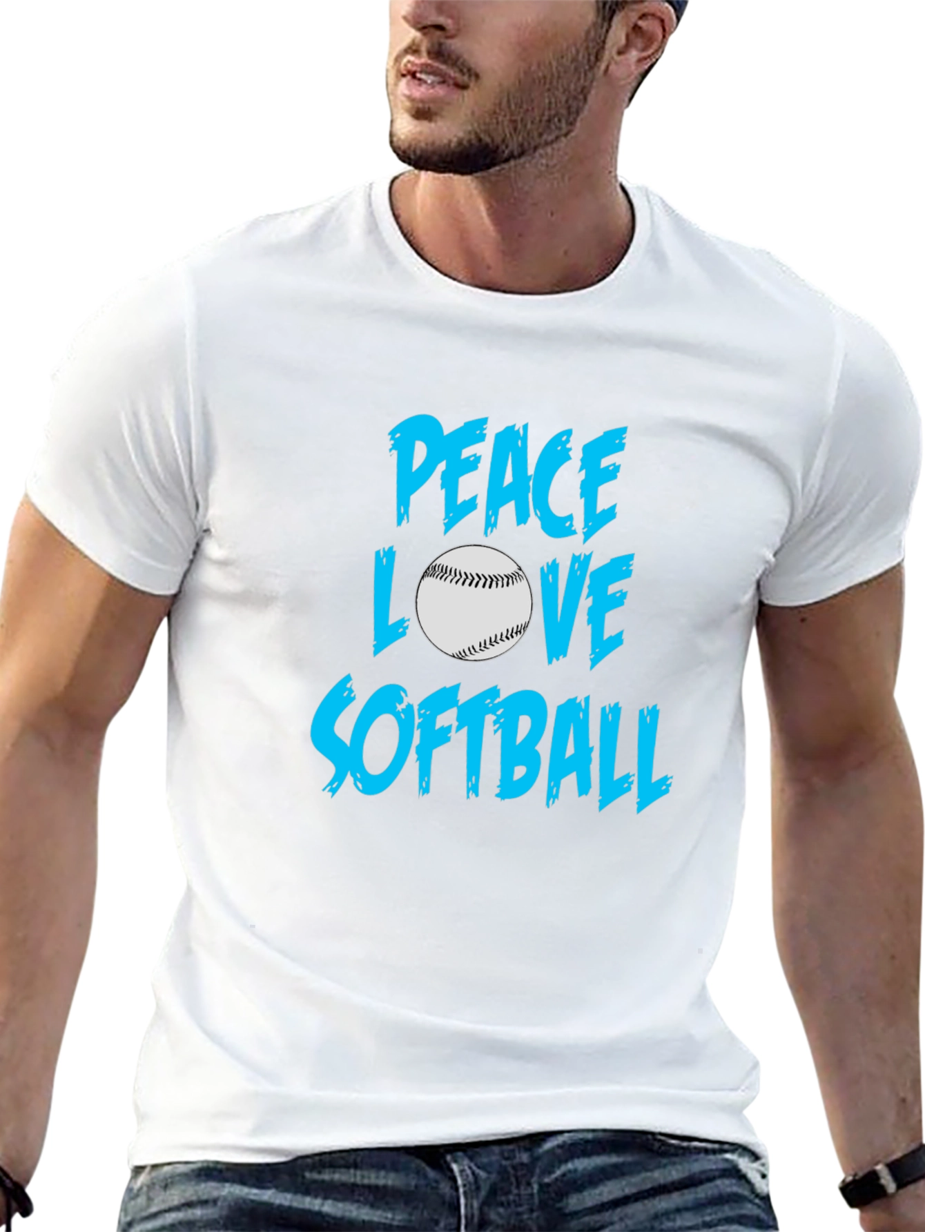 Peace Love Softball T-Shirt