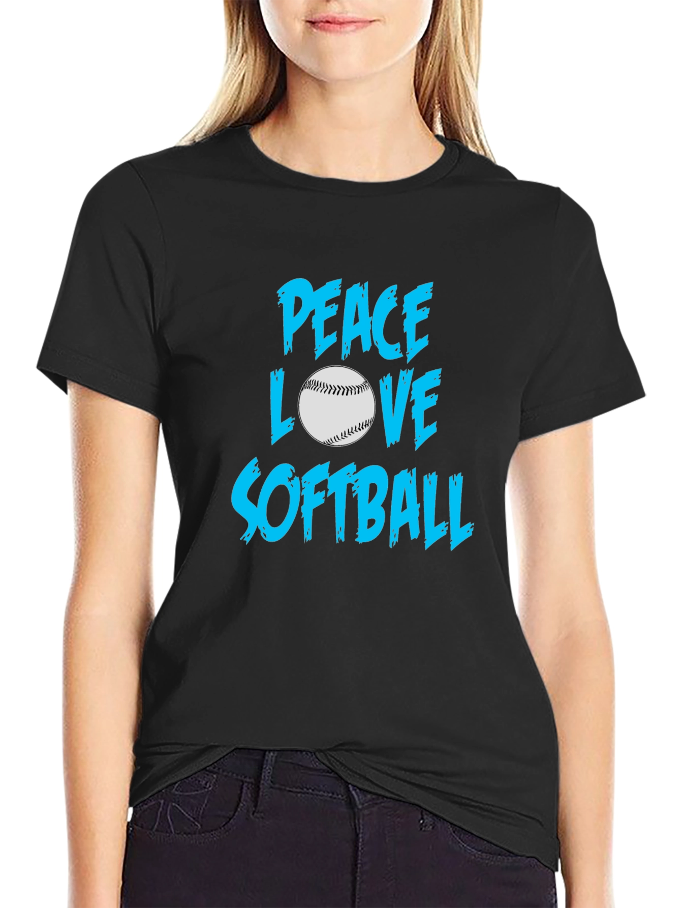 Peace Love Softball T-Shirt