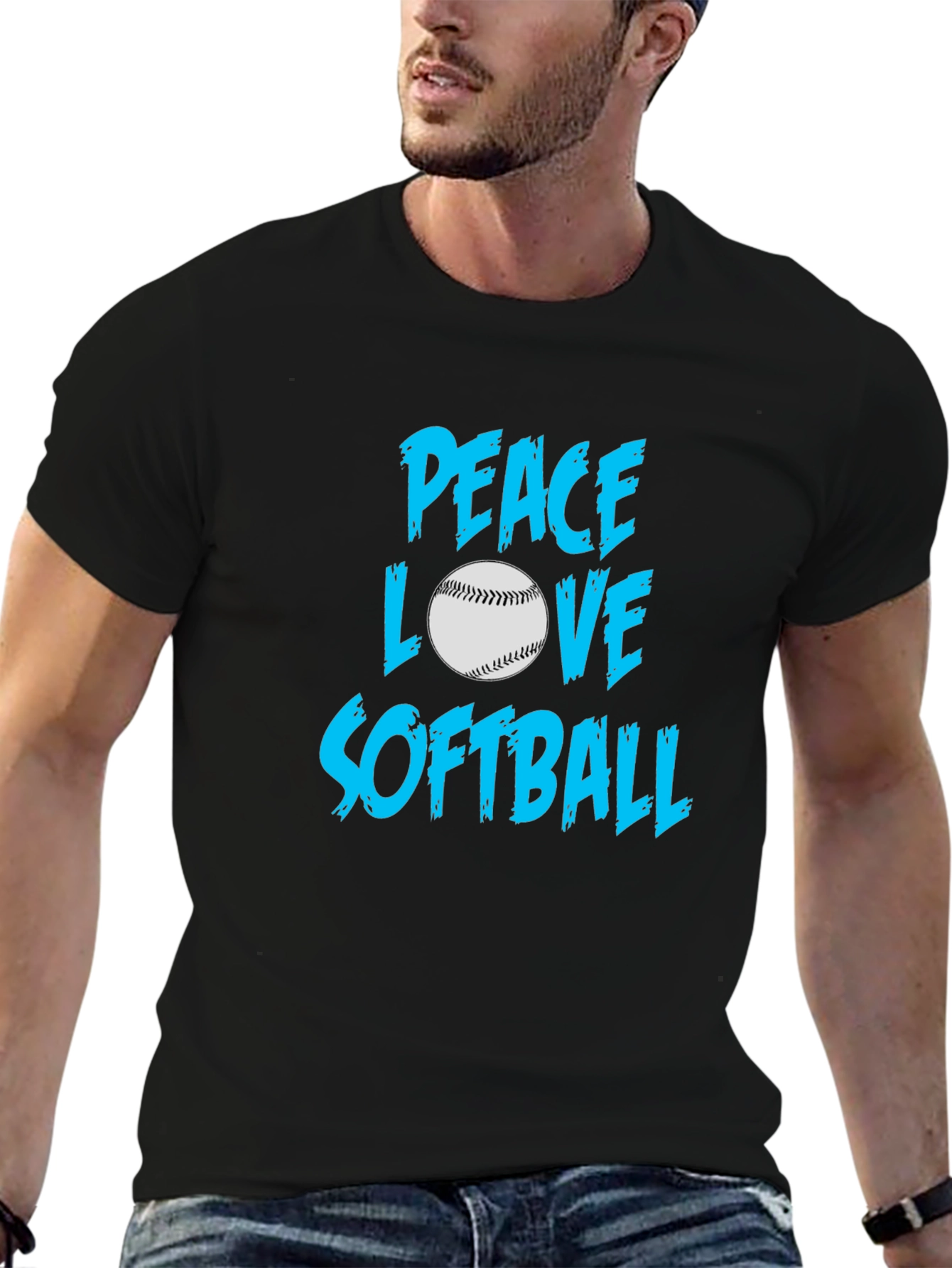 Peace Love Softball T-Shirt