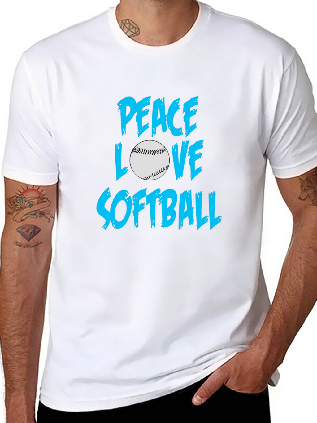 Peace Love Softball T-Shirt