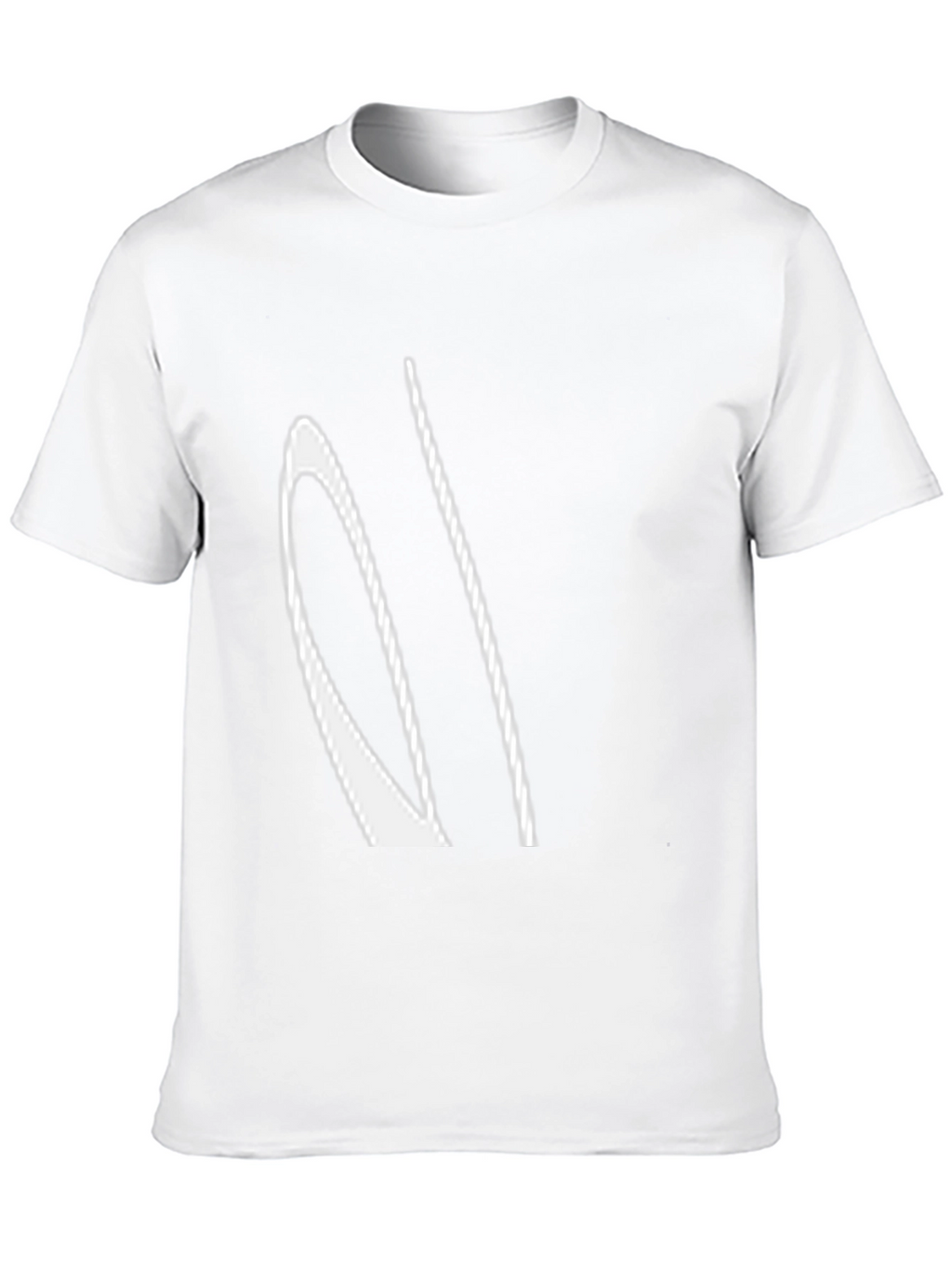Abstract White Design Black T-Shirt