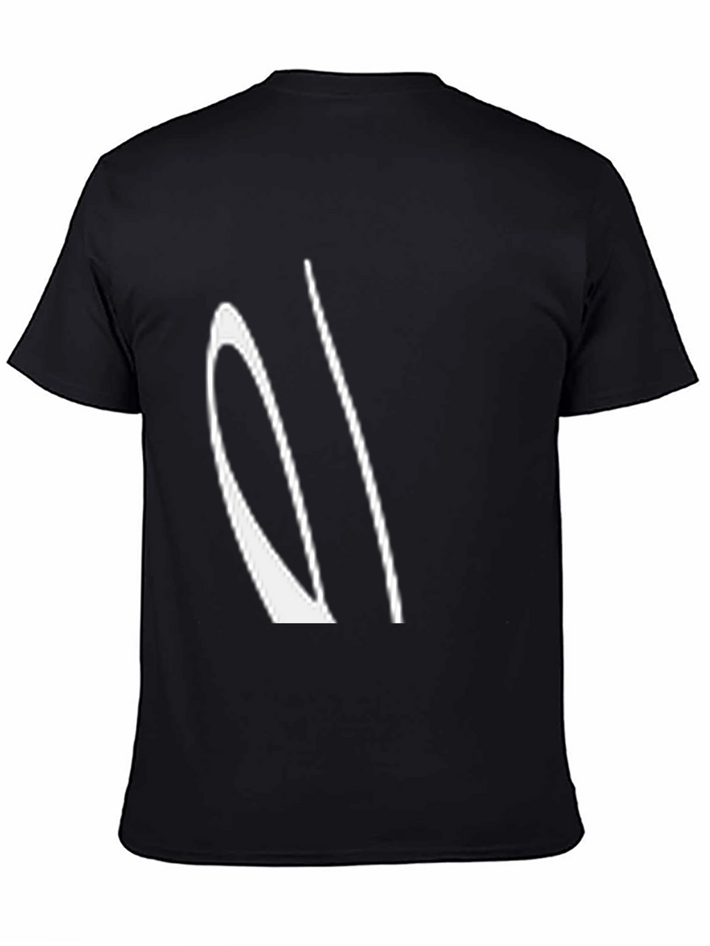 Abstract White Design Black T-Shirt