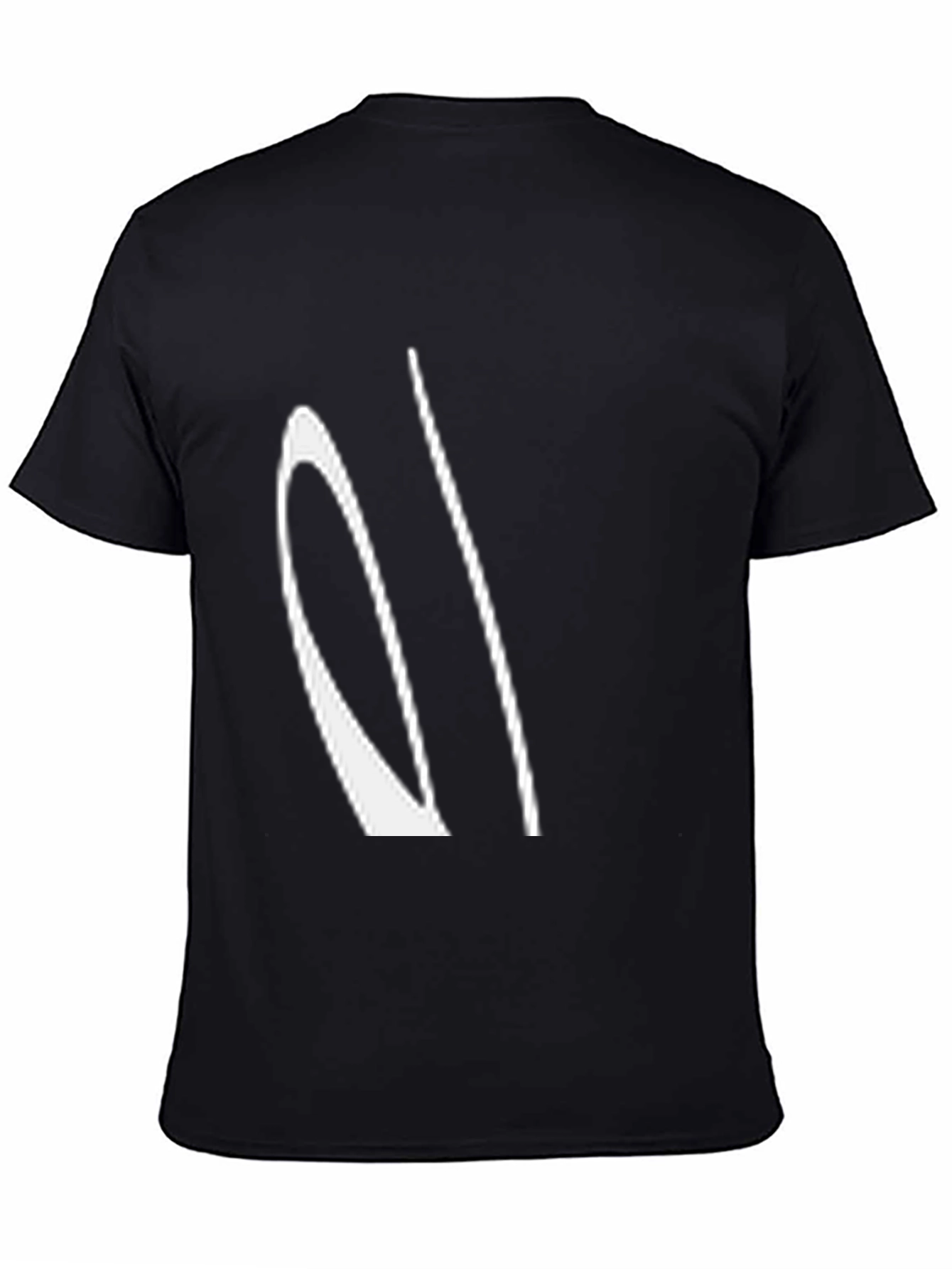 Abstract White Design Black T-Shirt