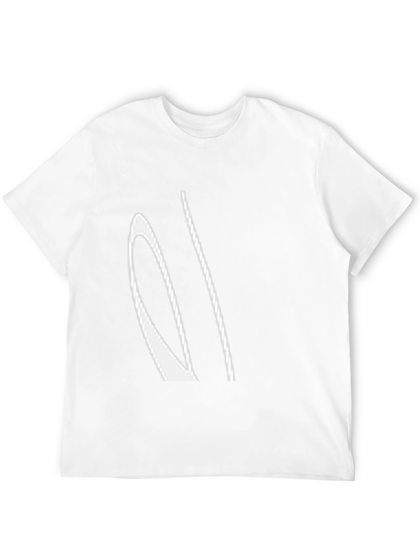 Abstract White Design Black T-Shirt