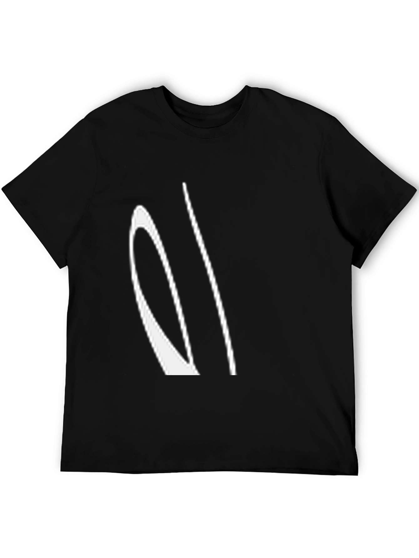 Abstract White Design Black T-Shirt