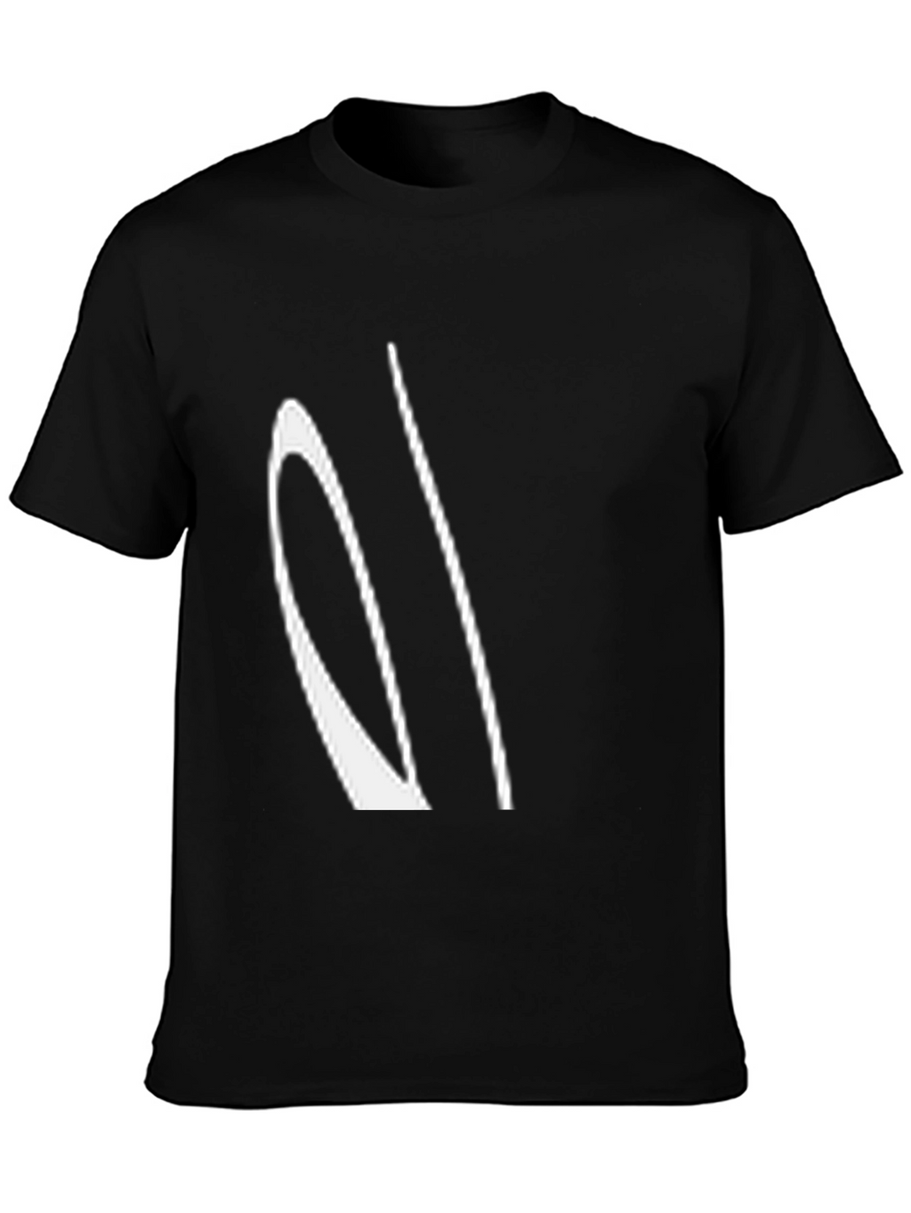 Abstract White Design Black T-Shirt