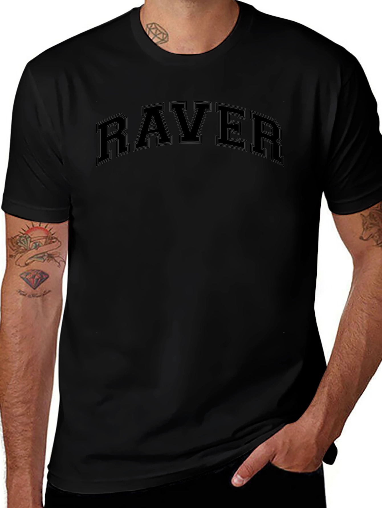 Black Raver Crewneck T-Shirt