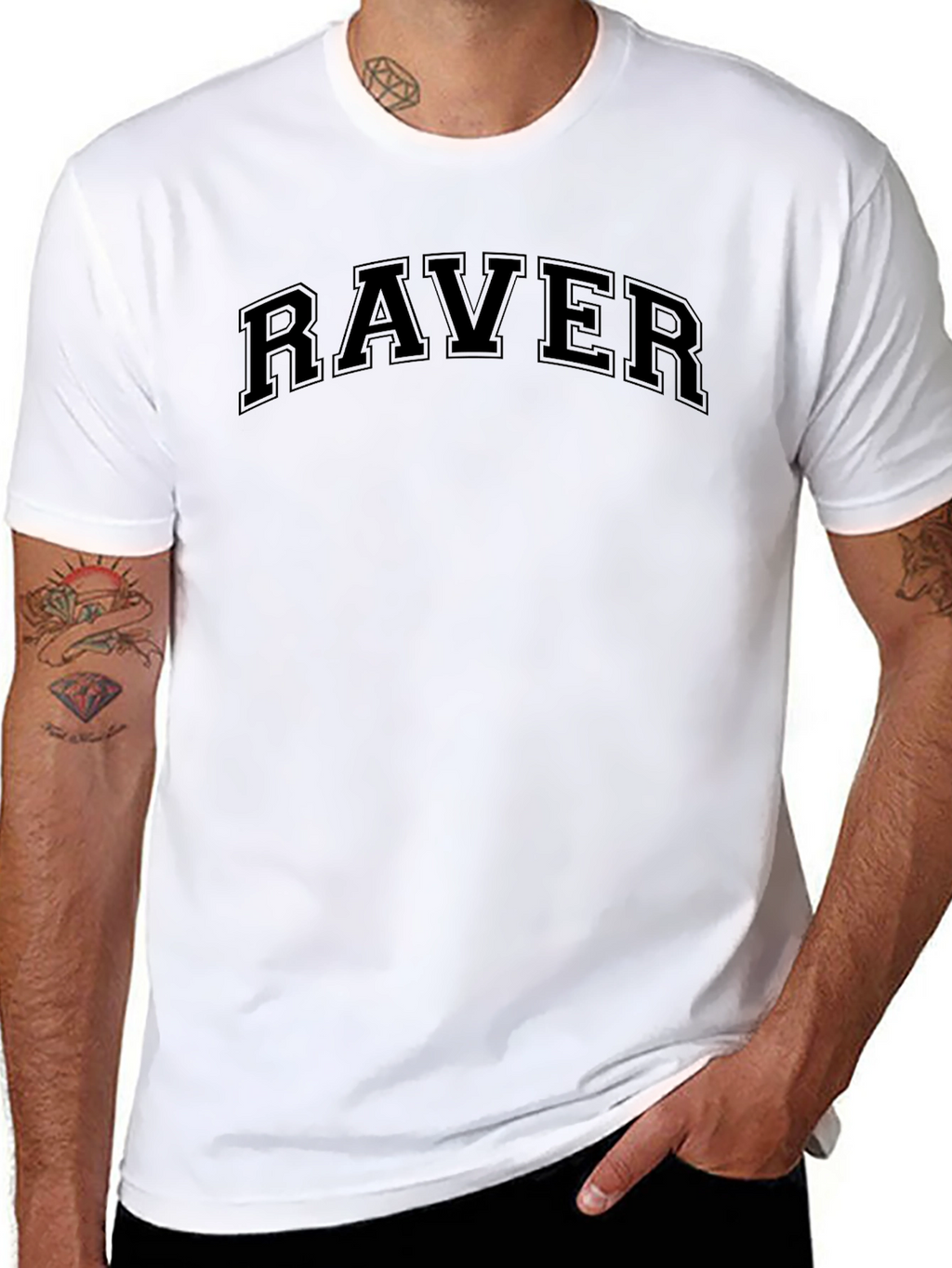 Black Raver Crewneck T-Shirt