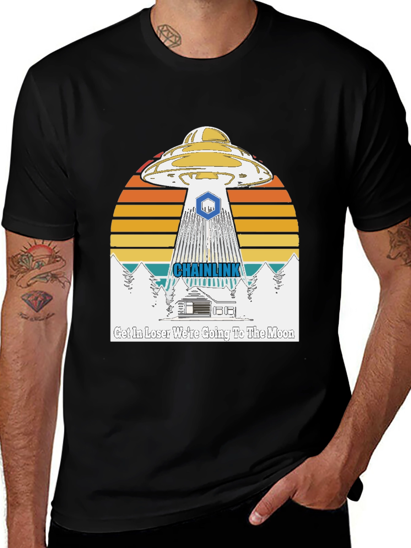 Chainlink UFO T-Shirt - Get In Loser To the Moon!
