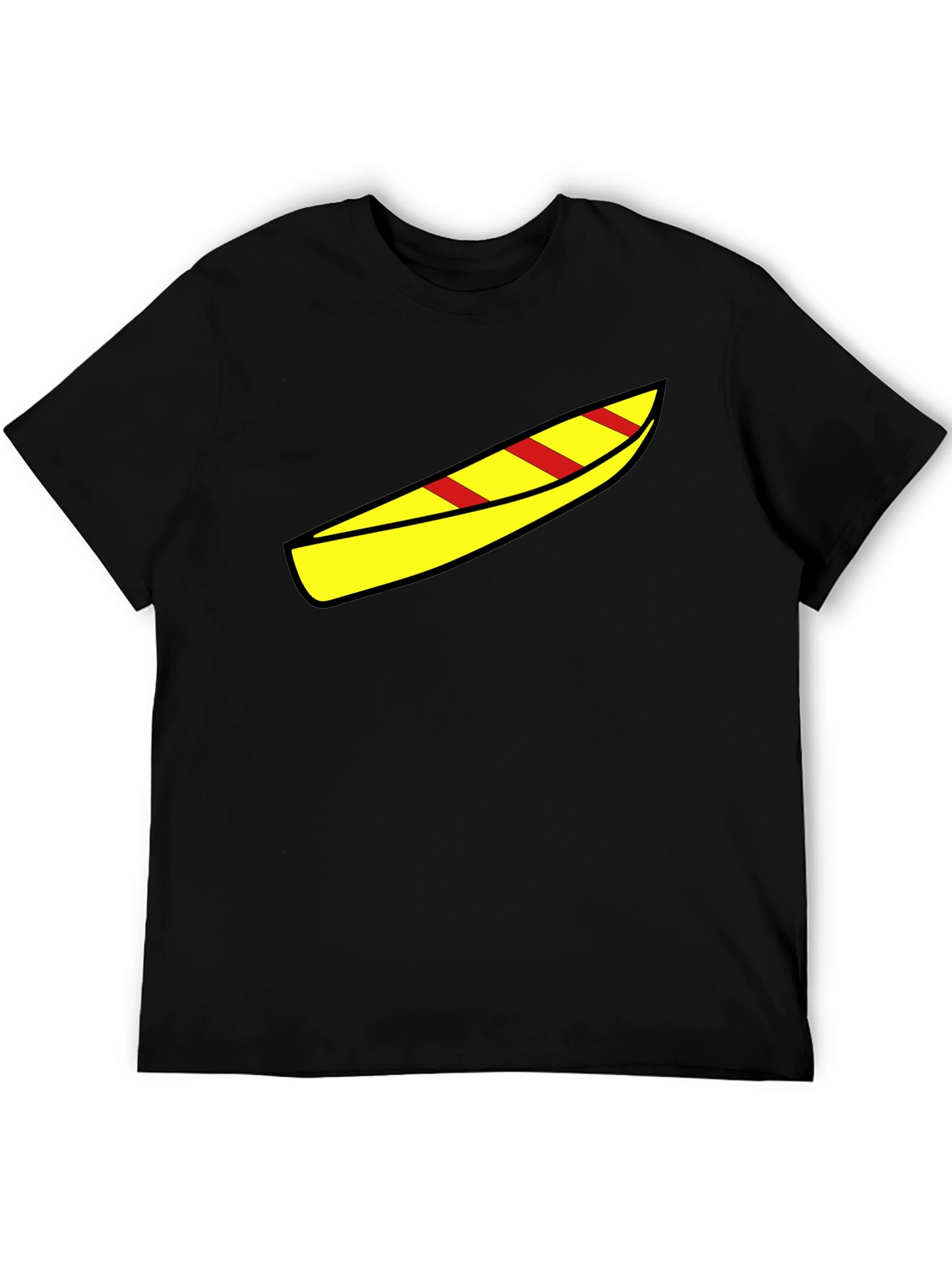 Canoe Graphic Tee - Black Cotton Casual Shirt