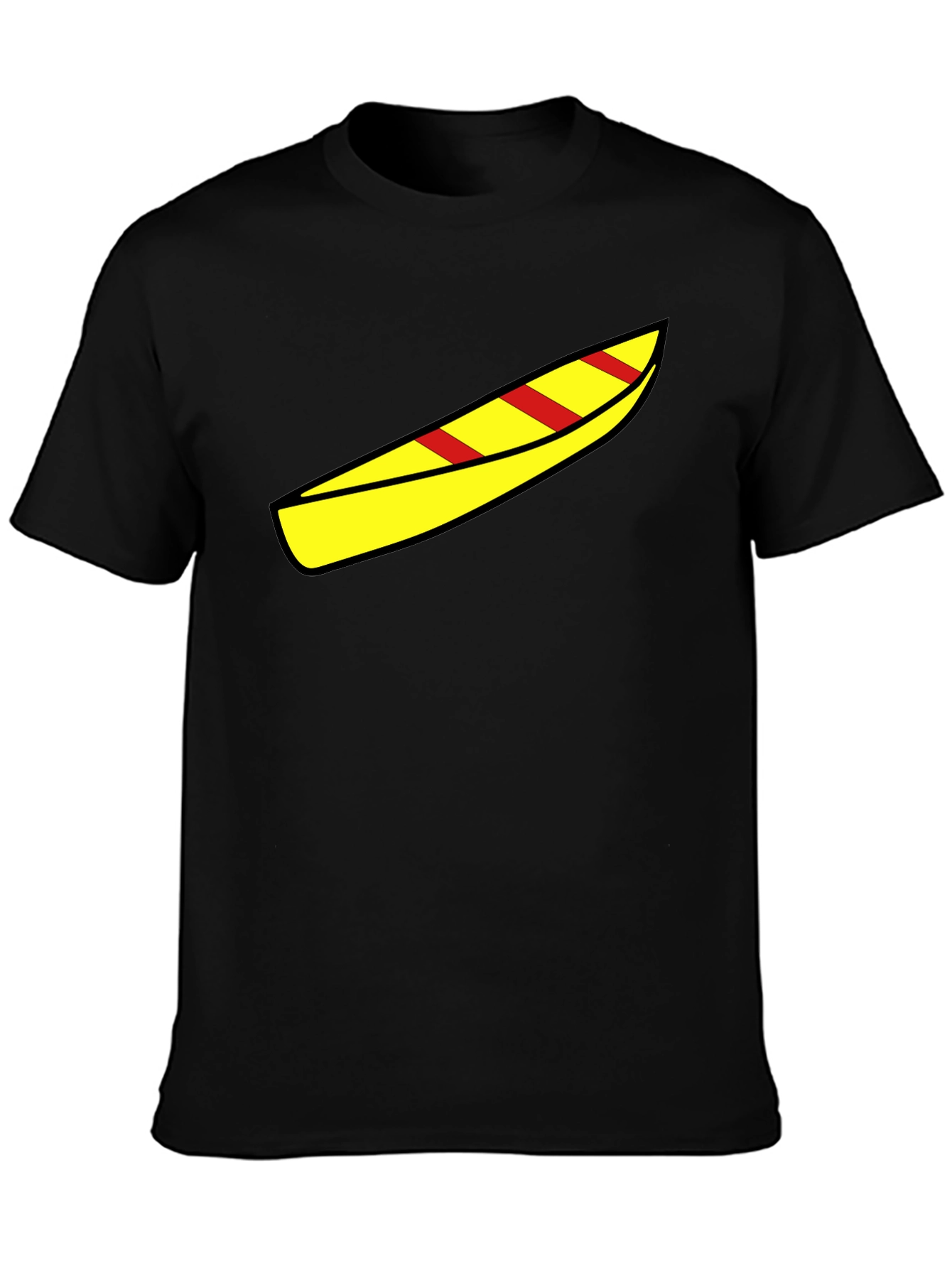 Canoe Graphic Tee - Black Cotton Casual Shirt