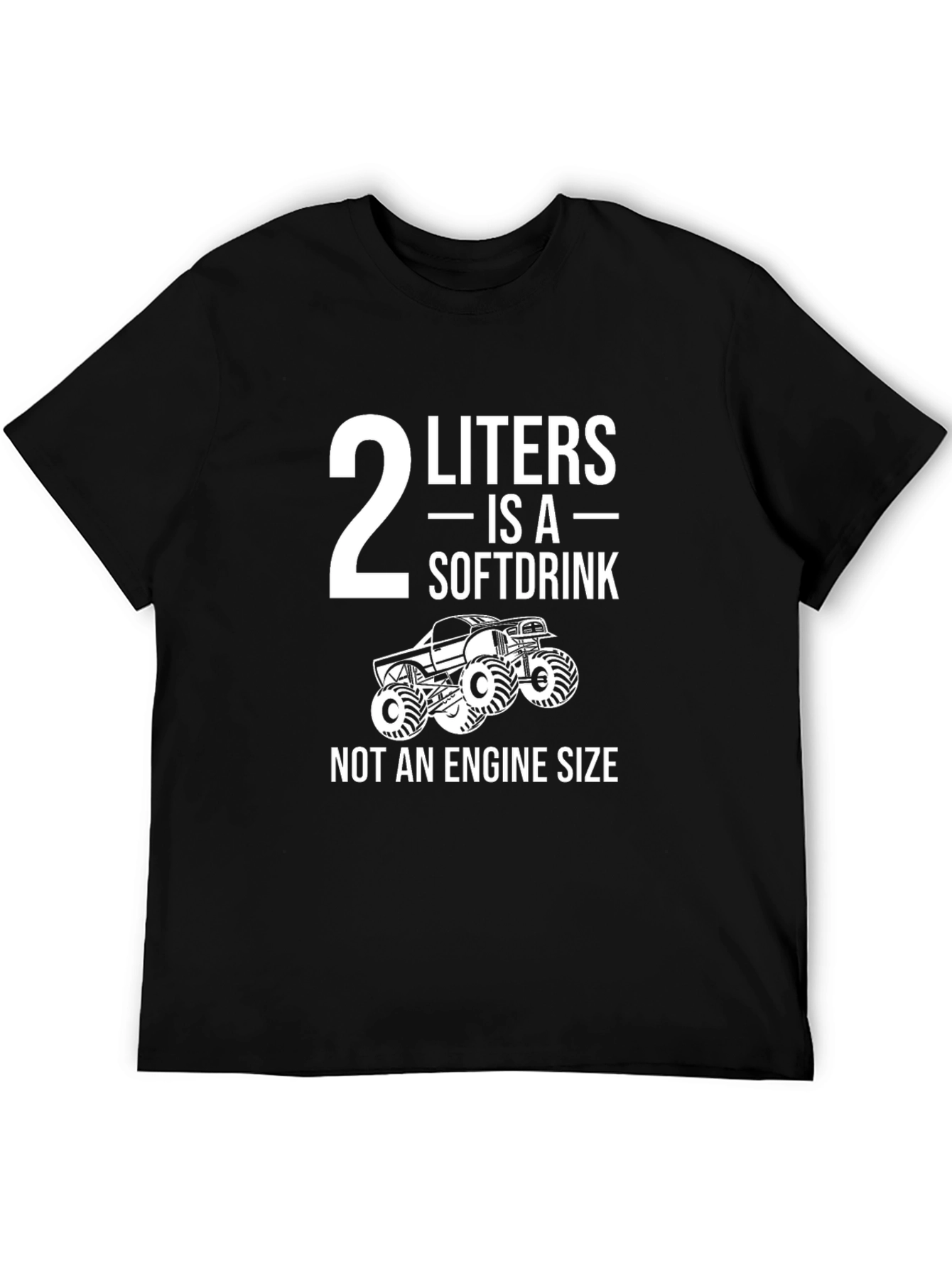 2 Liters Soft Drink Engine Size Funny Black T-Shirt