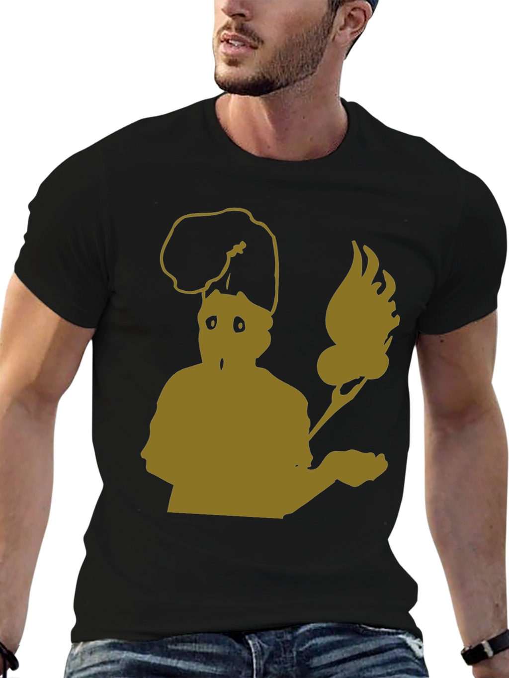 Abstract Chef Graphic Tee - Black Cotton Blend