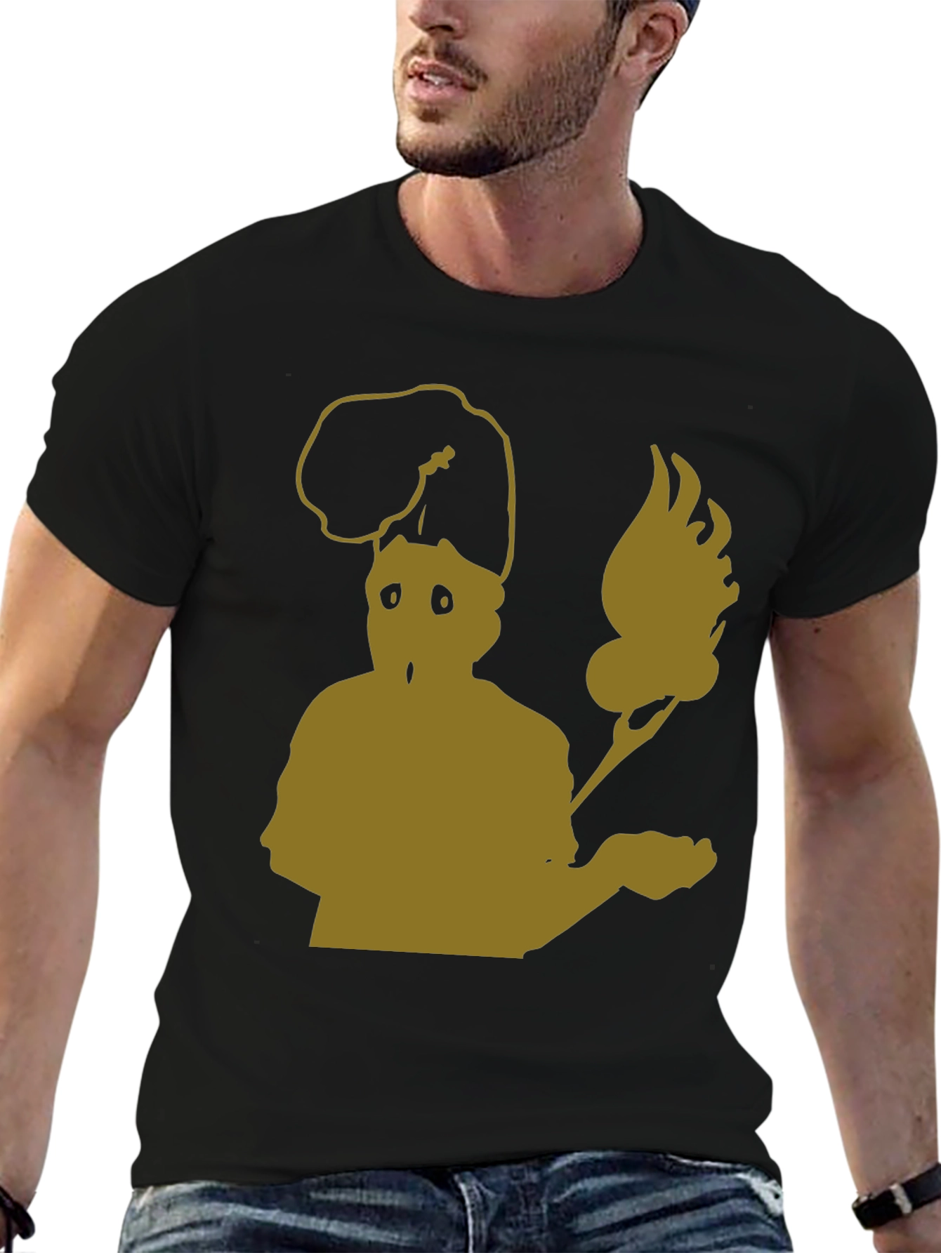 Abstract Chef Graphic Tee - Black Cotton Blend
