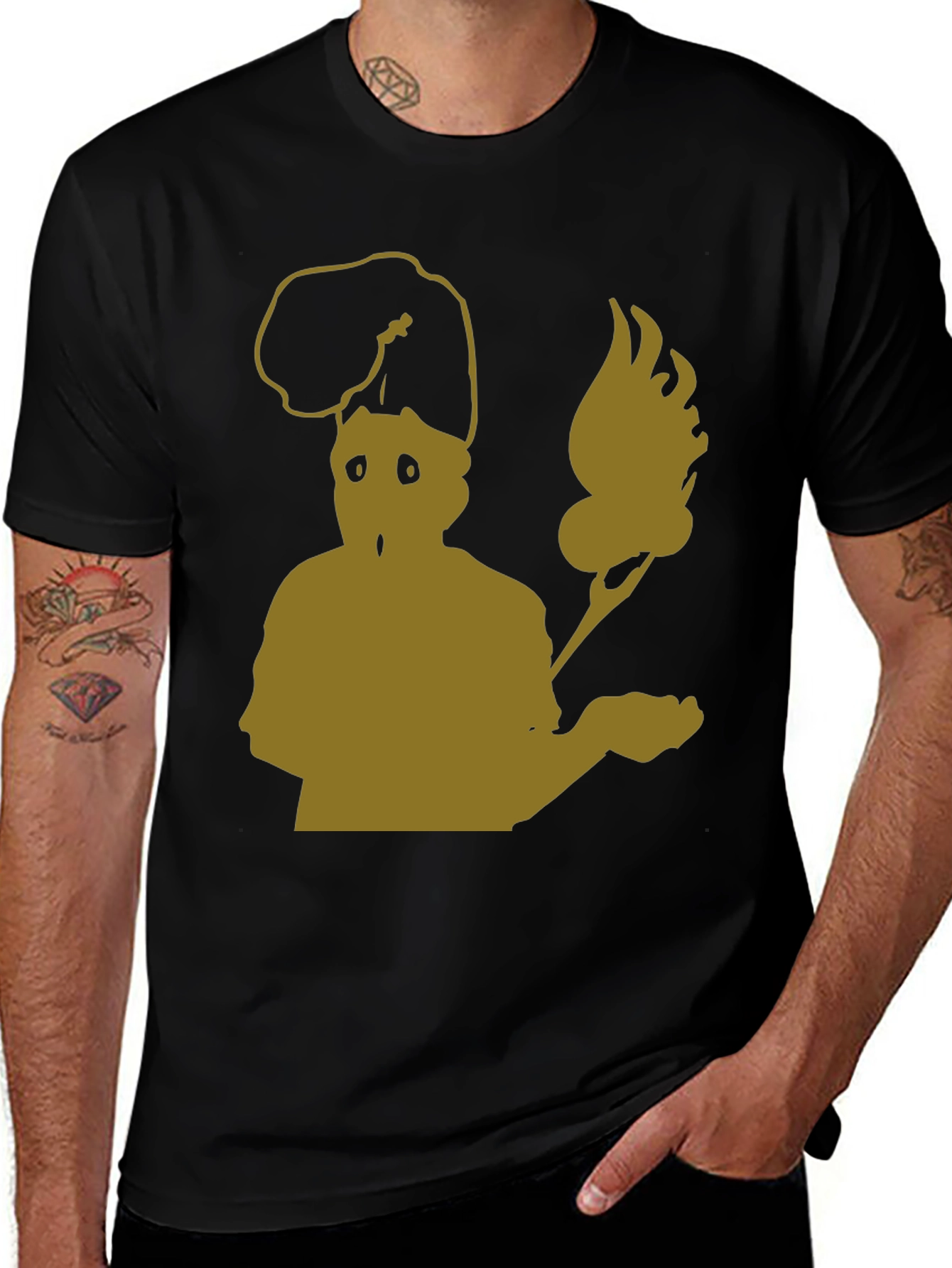 Abstract Chef Graphic Tee - Black Cotton Blend