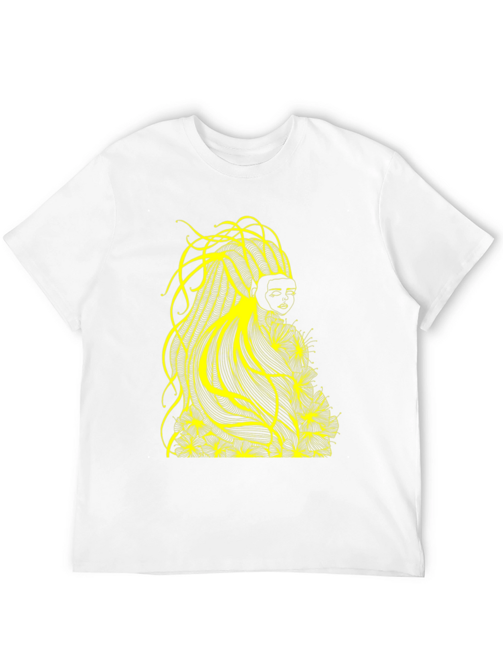 Abstract Yellow Graphic Tee - Black