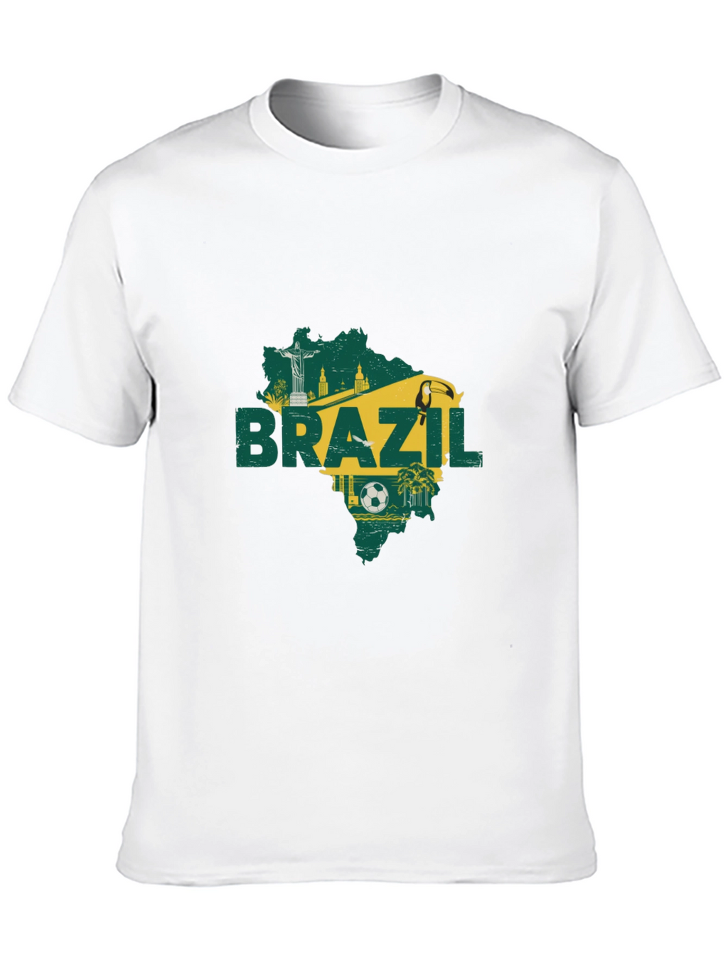 Brazil Map Graphic T-Shirt - Black