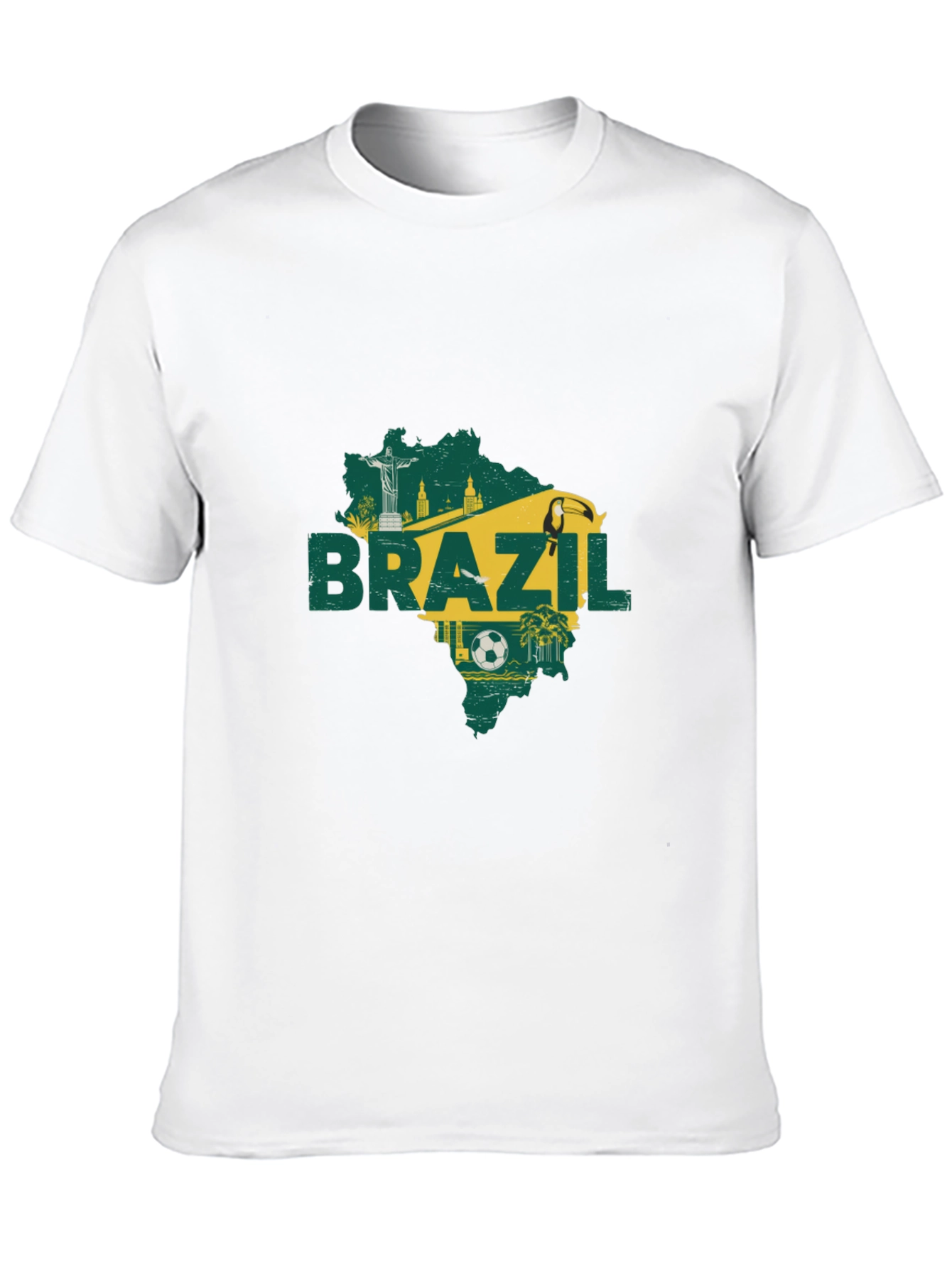 Brazil Map Graphic T-Shirt - Black