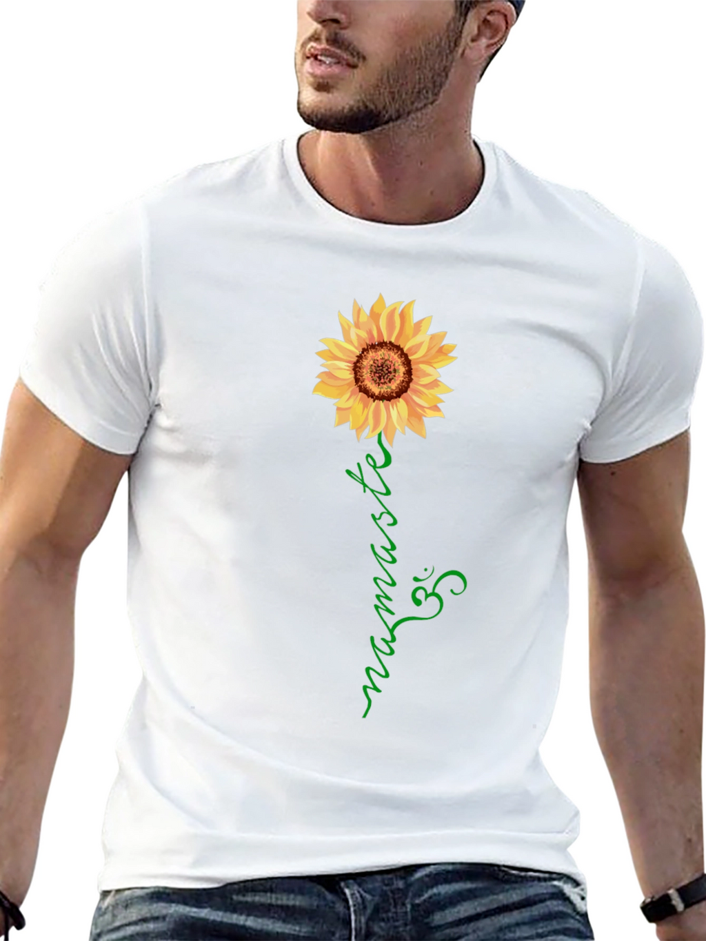 Sunflower Namaste Graphic Tee - Black