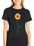 Sunflower Namaste Graphic Tee - Black