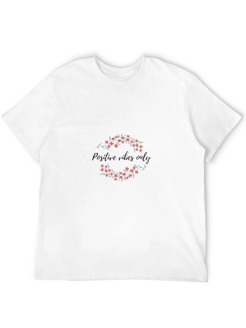 Positive Vibes Only Floral Black Tee