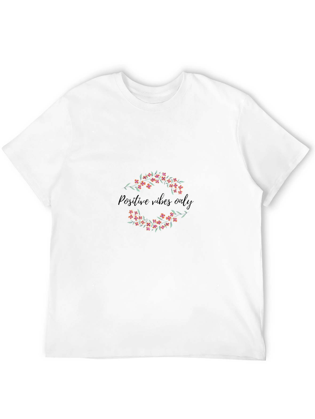 Positive Vibes Only Floral Black Tee