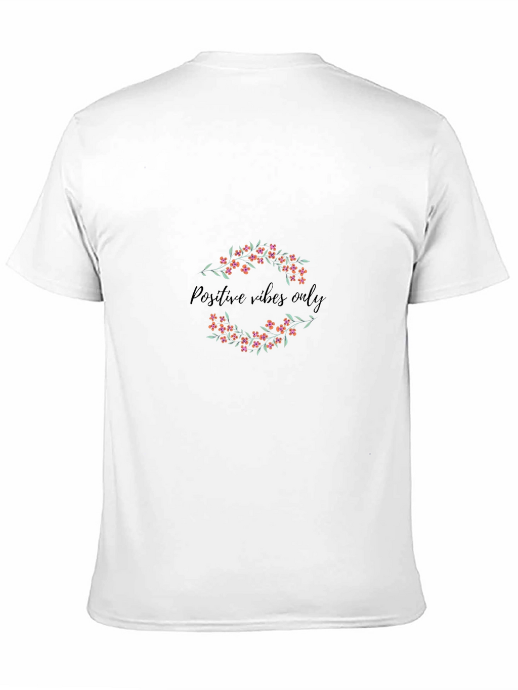 Positive Vibes Only Floral Black Tee