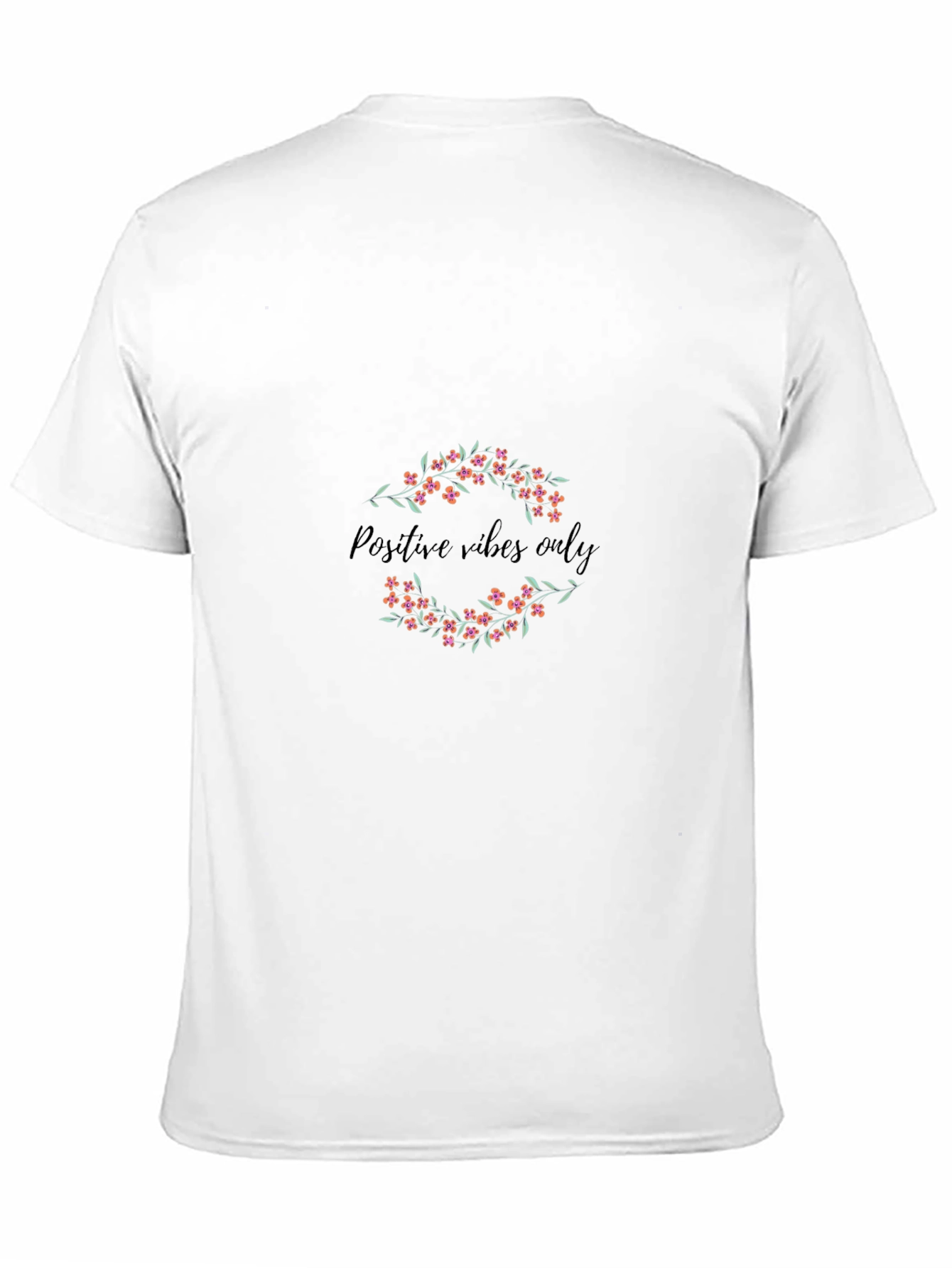 Positive Vibes Only Floral Black Tee