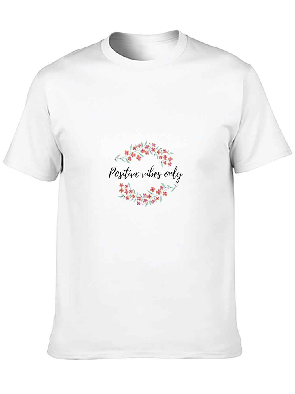 Positive Vibes Only Floral Black Tee
