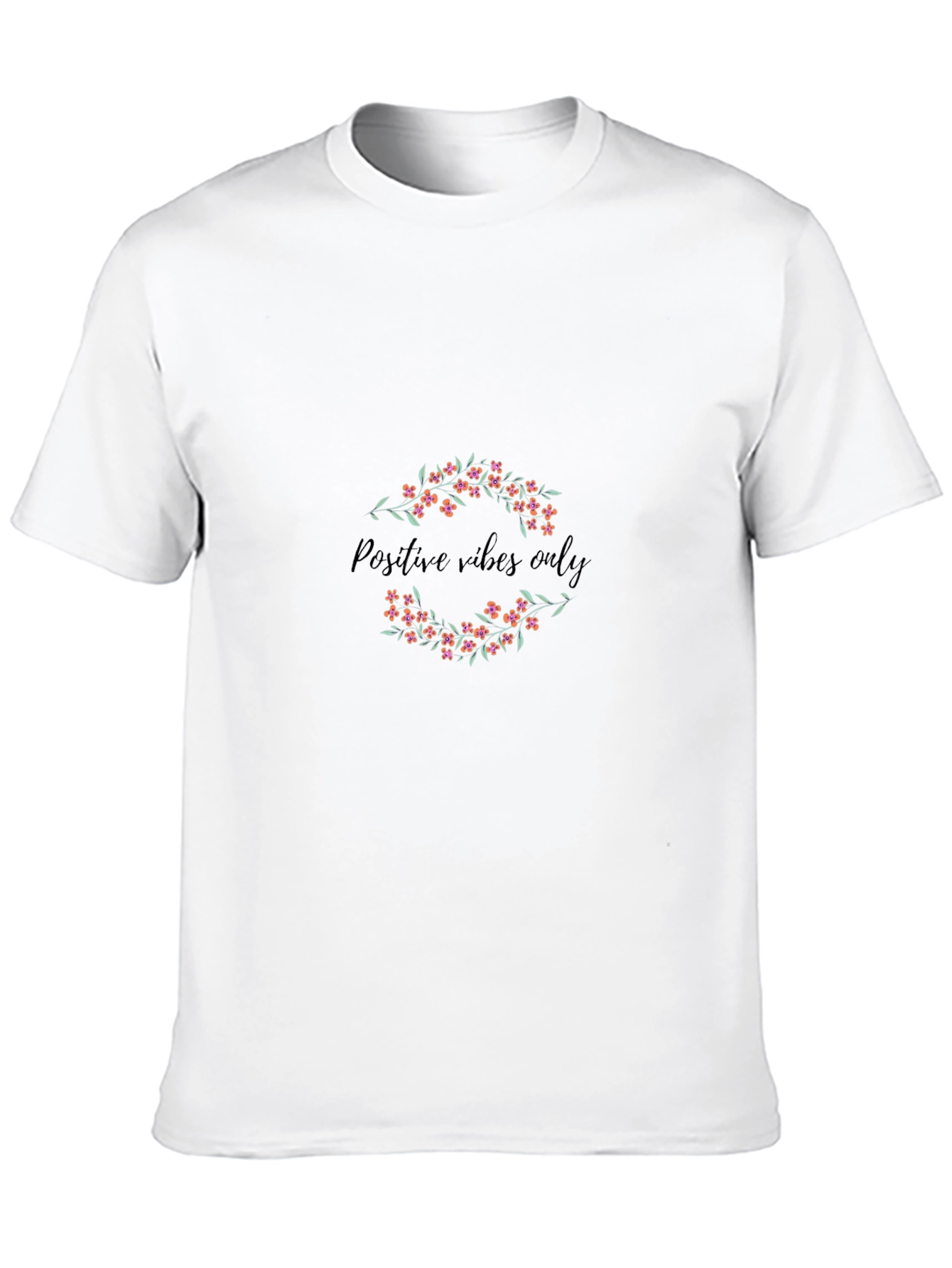 Positive Vibes Only Floral Black Tee