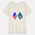 Flag USA and state South Dakota crossed