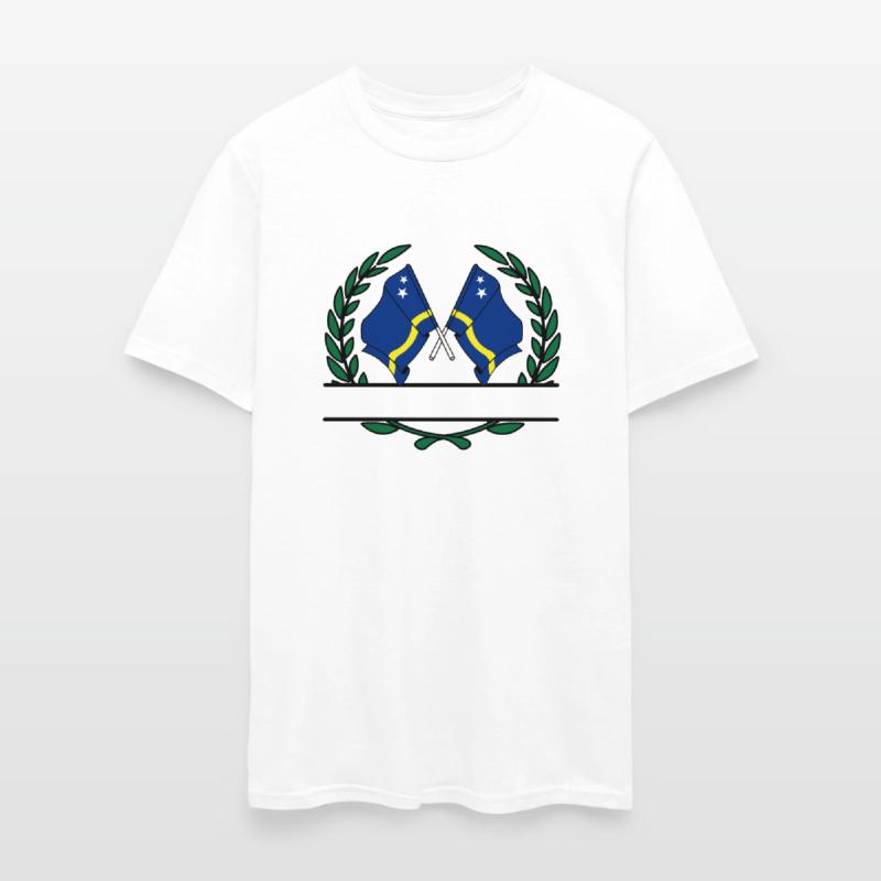 Flags Curacao laurel wreath banner