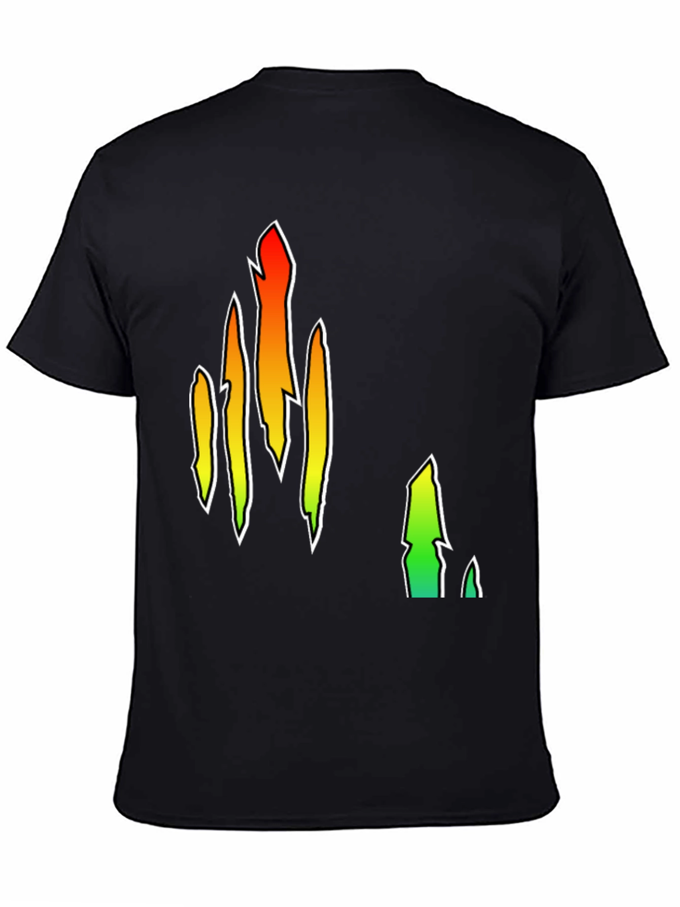 Abstract Flame Graphic Black T-Shirt