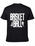 Basketball Graphic Tee | Black Cotton Blend T-Shirt