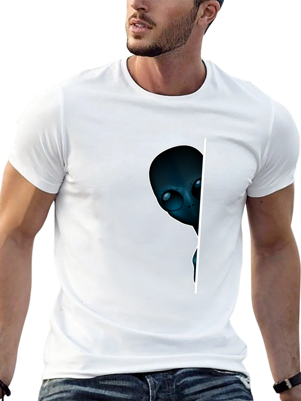 Alien Peek-a-Boo Graphic T-Shirt