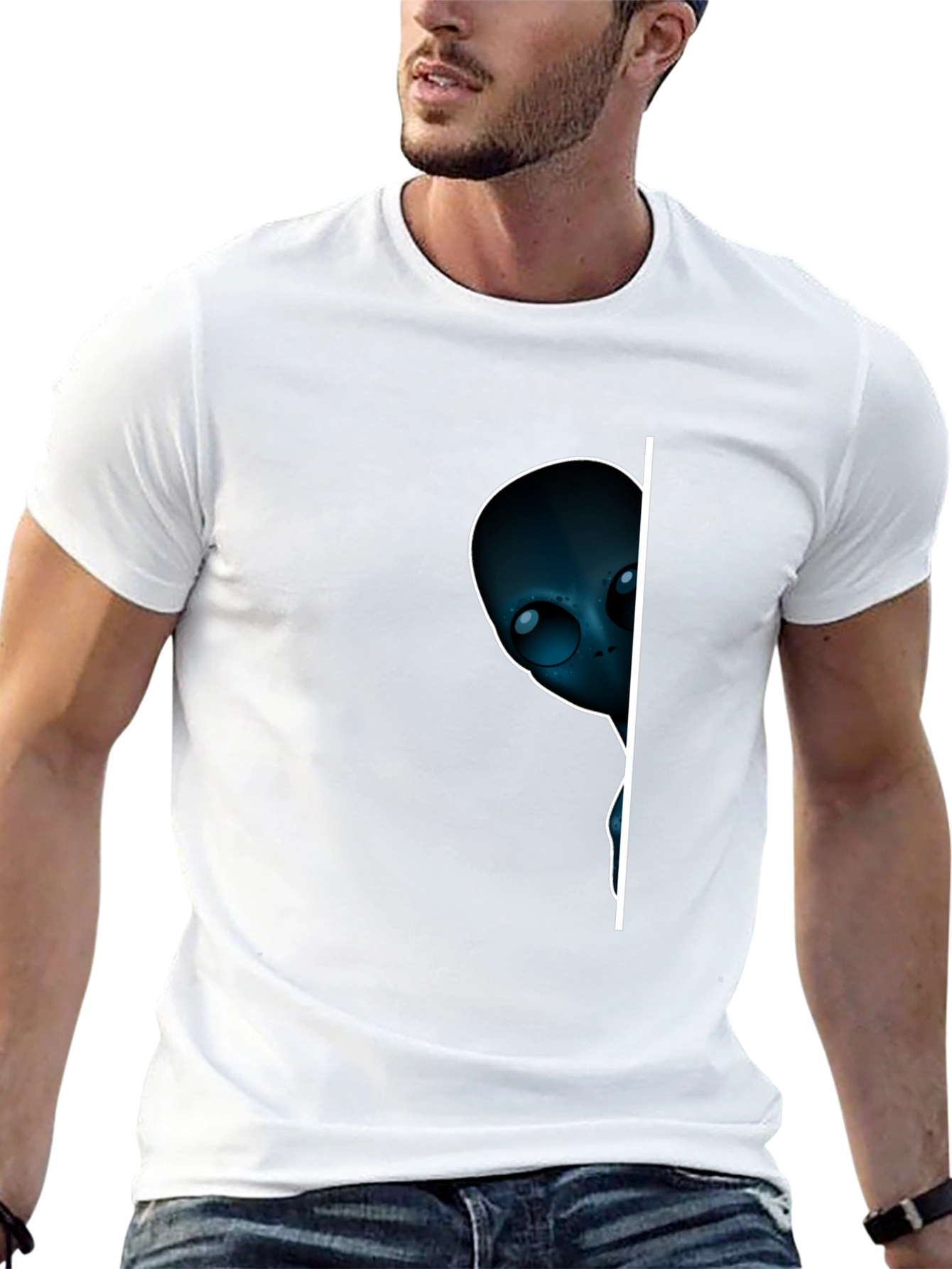 Alien Peek-a-Boo Graphic T-Shirt