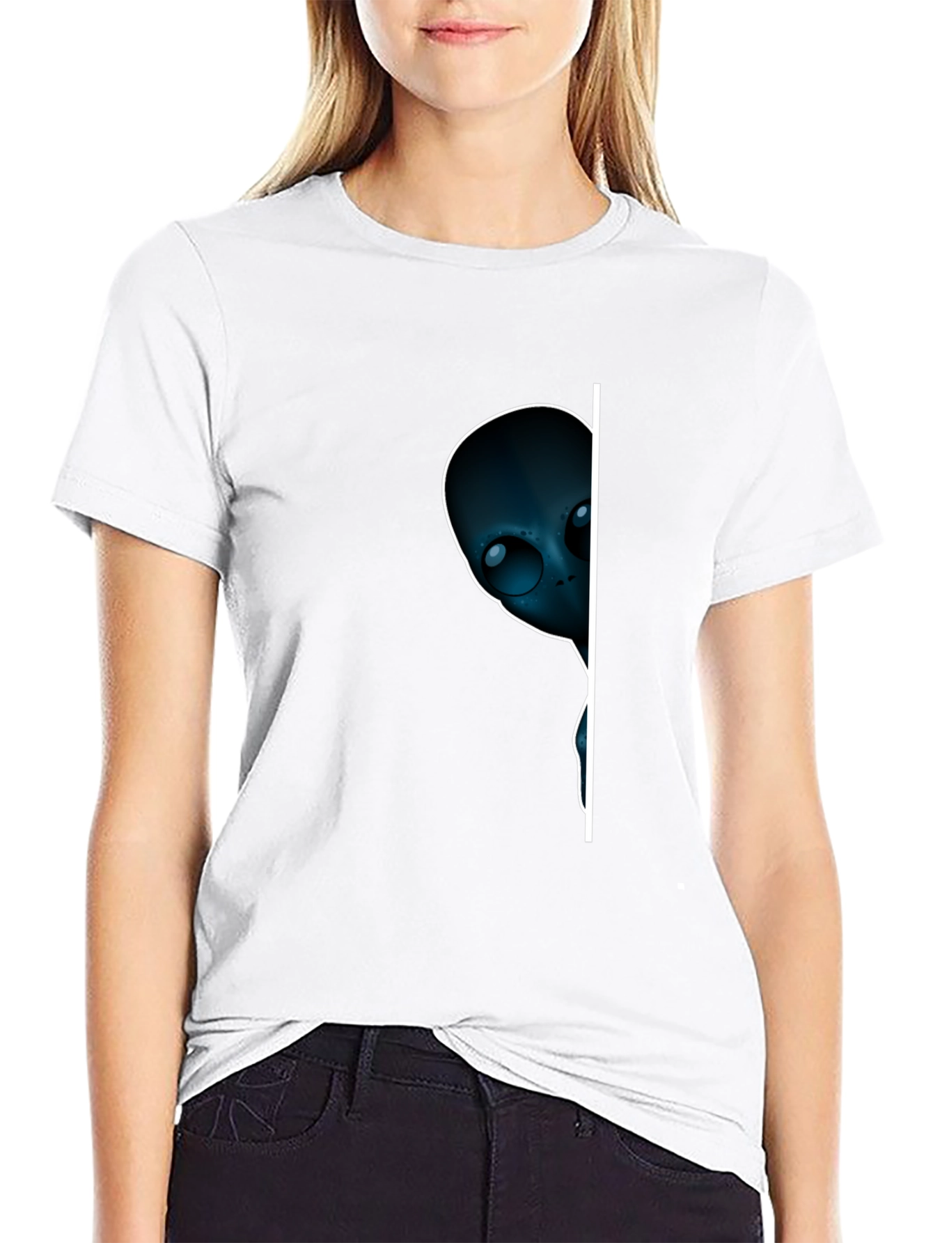 Alien Peek-a-Boo Graphic T-Shirt