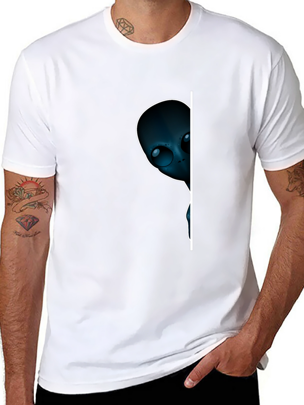 Alien Peek-a-Boo Graphic T-Shirt
