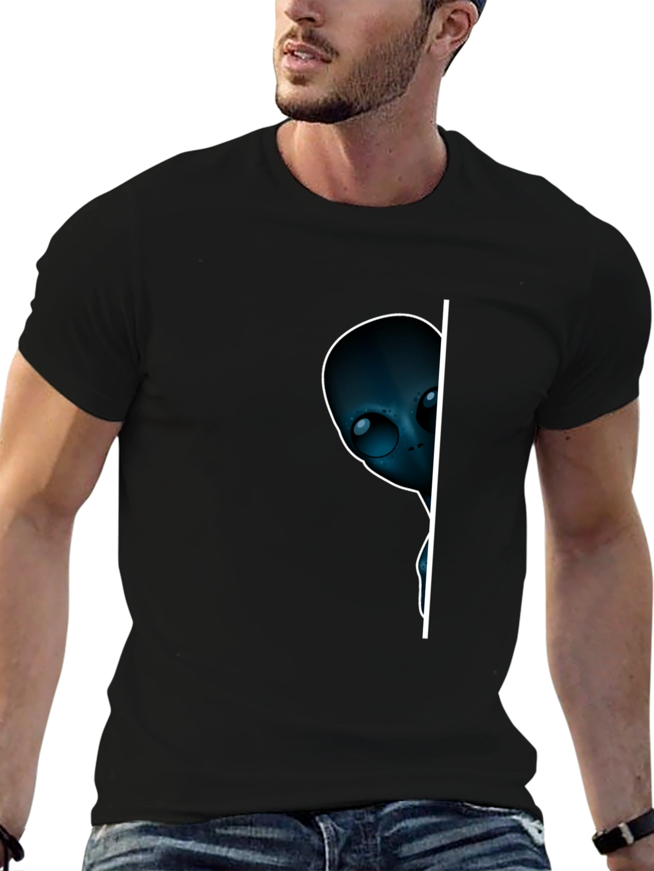 Alien Peek-a-Boo Graphic T-Shirt