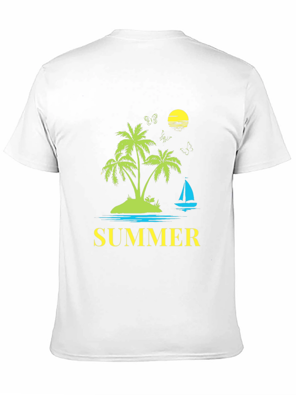 Summer Graphic Tee - Palm Tree Island Design