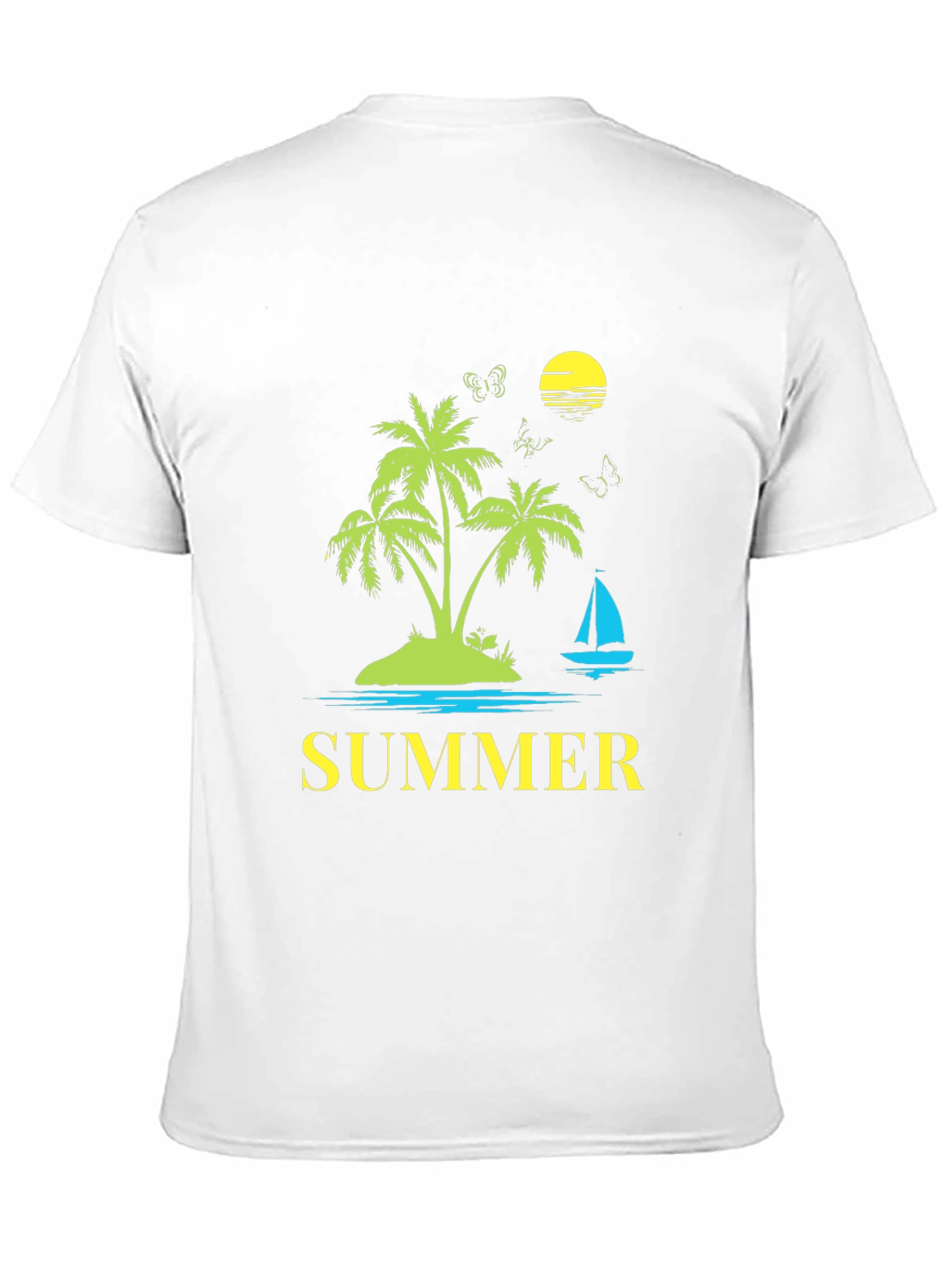 Summer Graphic Tee - Palm Tree Island Design