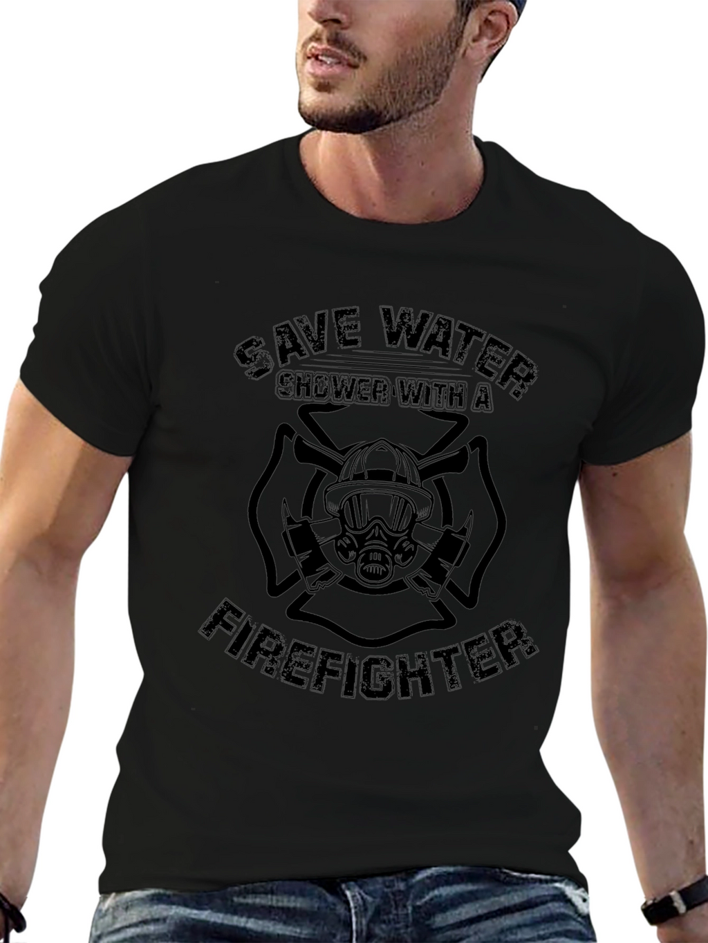 Save Water Shower With a Firefighter T-Shirt
